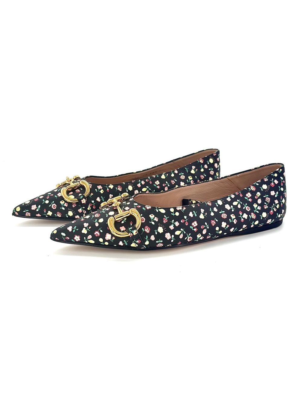 Gucci x Liberty Floral Horsebit Maryjane Pointed Toe Ballet Flats 36.5